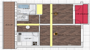 colour floor plan with radar